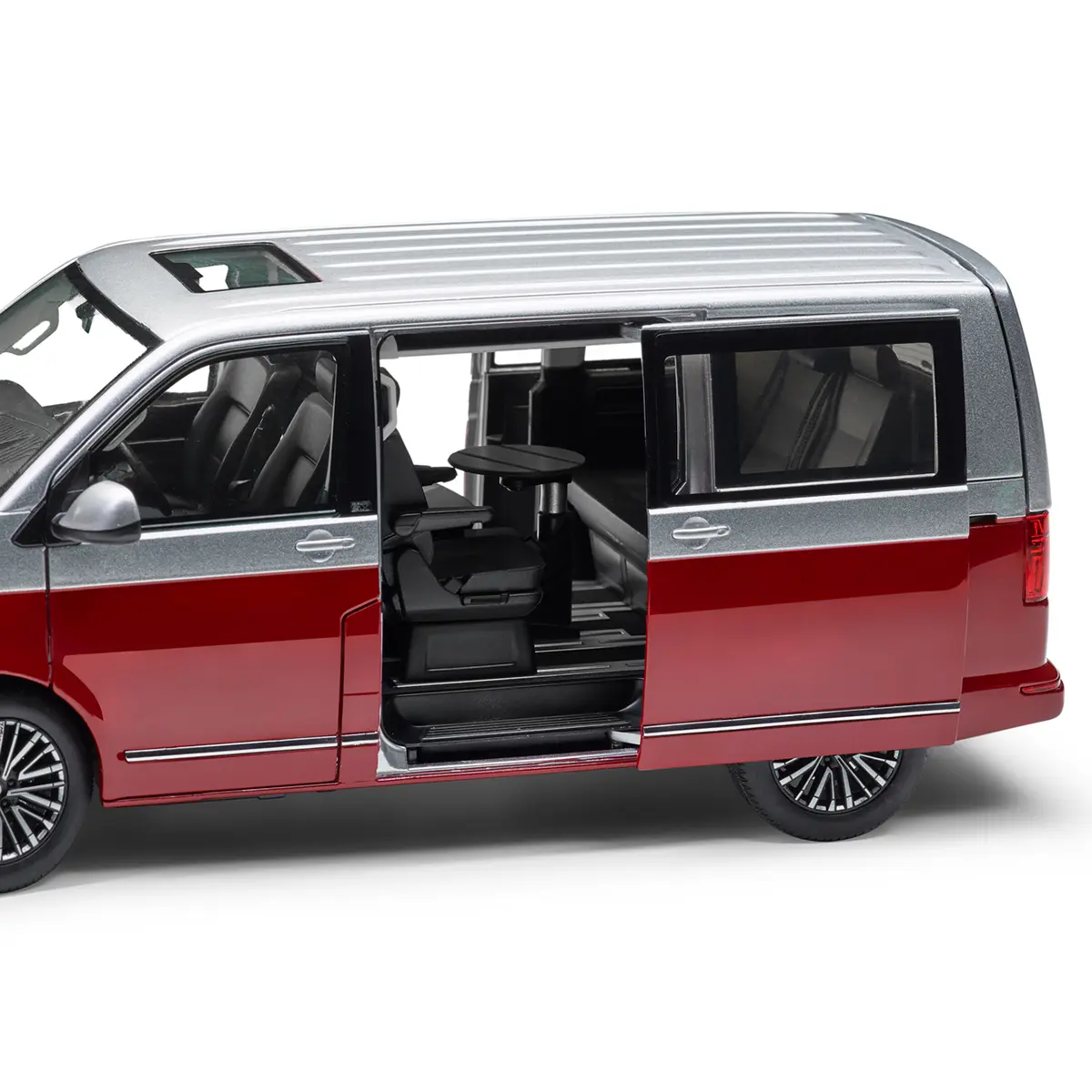 Modellbil VW T6.1 Multivan Rød Metallic │ Modellauto 1:18 Red Silver Edition – bilde 4
