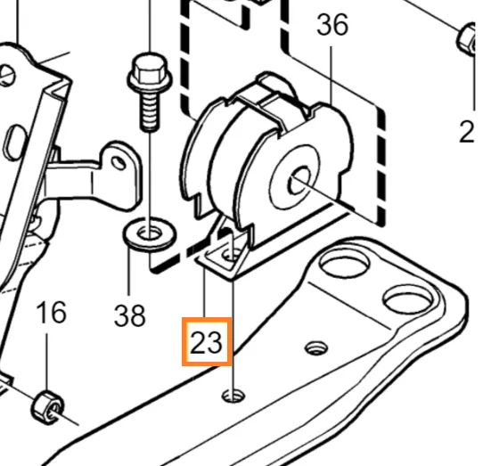 Motorfeste bak Volvo Genuine® S40 V40 │ bensin/diesel