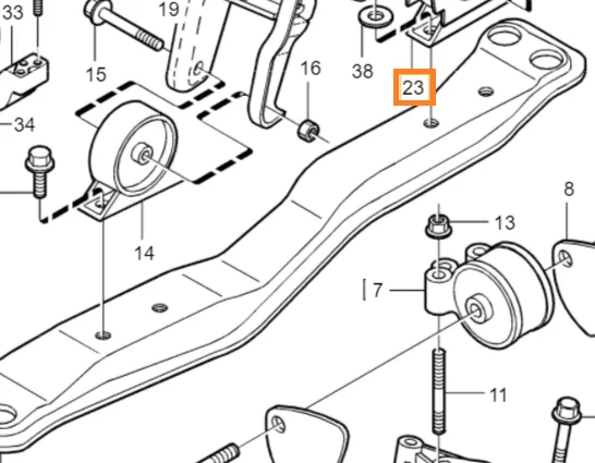 Motorfeste bak Volvo Genuine® S40 V40 │ bensin/diesel