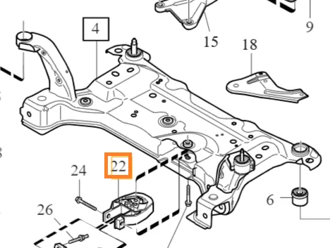 Motorfeste fremre venstre Volvo Genuine® V40 V40 Cross Country 2014-2015 │ 1.6 diesel