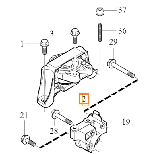 Motorfeste høyre Volvo Genuine® C30 S40 V40 V50 2005-2015 │ diesel