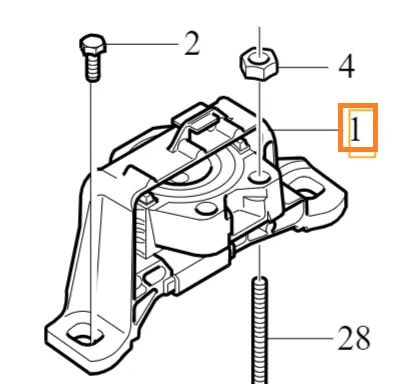 Motorfeste høyre Volvo Genuine® C30 S40 V50 2005-2012 │ 1.6 bensin B4164SX