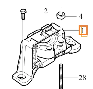 Motorfeste høyre Volvo Genuine® C30 S40 V50 2005-2013 │ bensin B4184/B4204