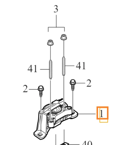 Motorfeste høyre Volvo Genuine® V40 V40 Cross Country 2014-2015 │ 1.6 diesel