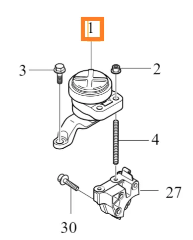 Motorfeste Volvo Genuine® S80 V70 2008-2010 │ 2.0D D4204T diesel (sett)