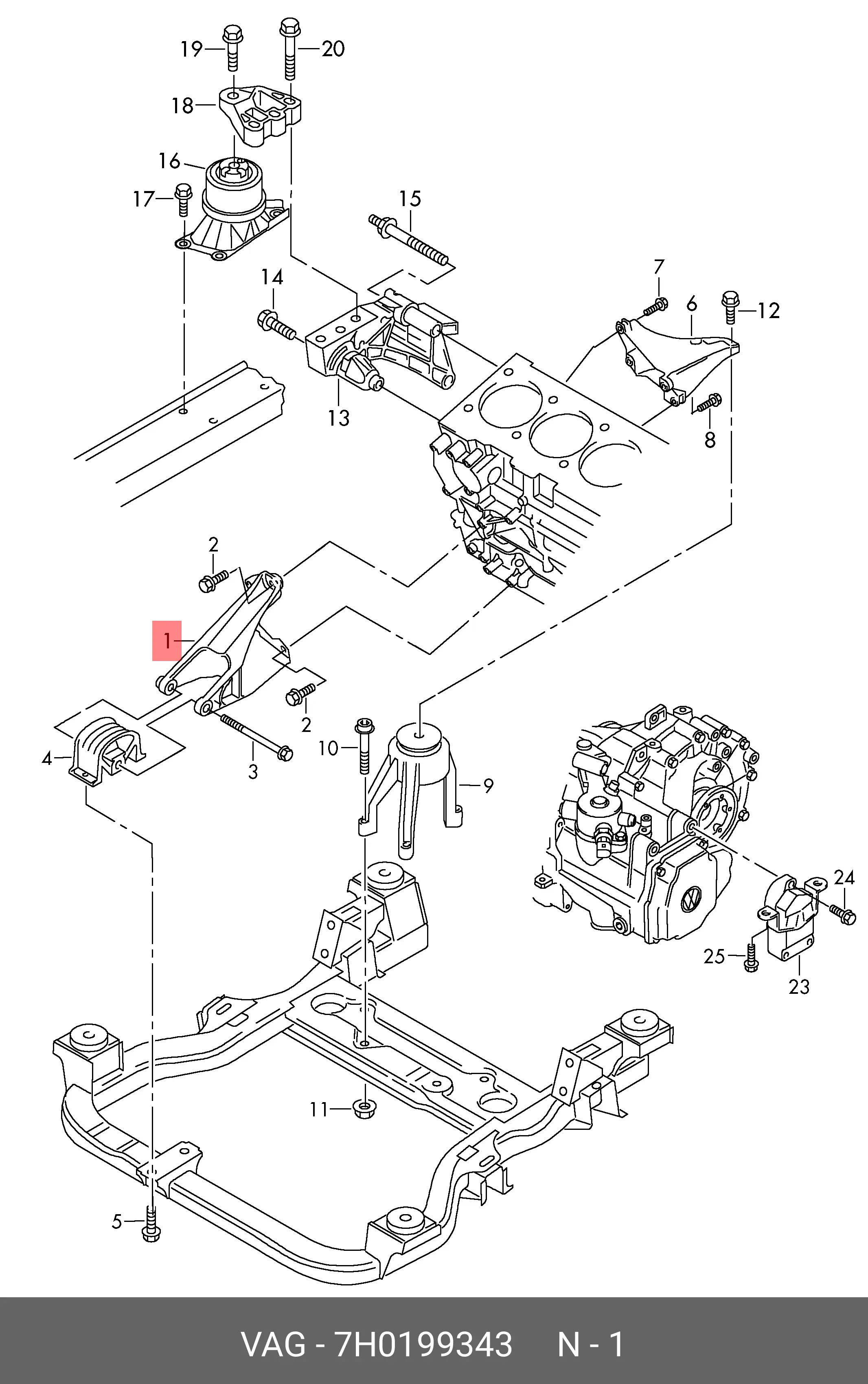 Motorfeste VW T5 1.9 TDI │ Genuine® Front Engine Mount