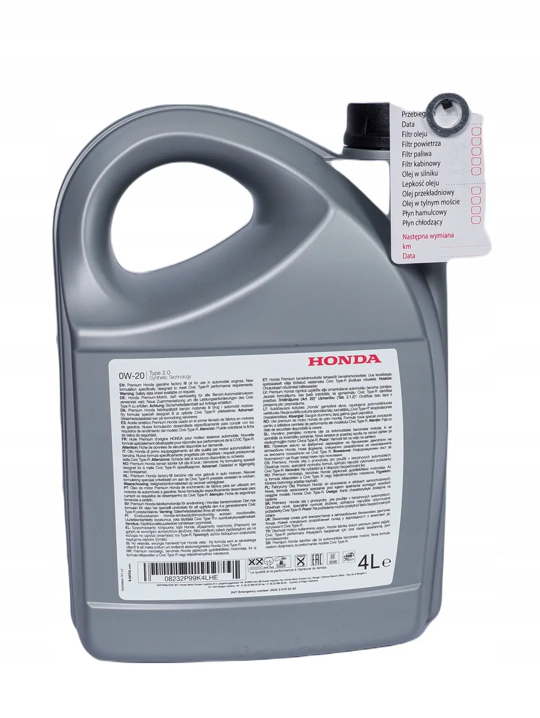 Motorolje 0W-20 Honda Type 2.0 │ Genuine® Fully Synthetic Engine Oil - 4L Image 4