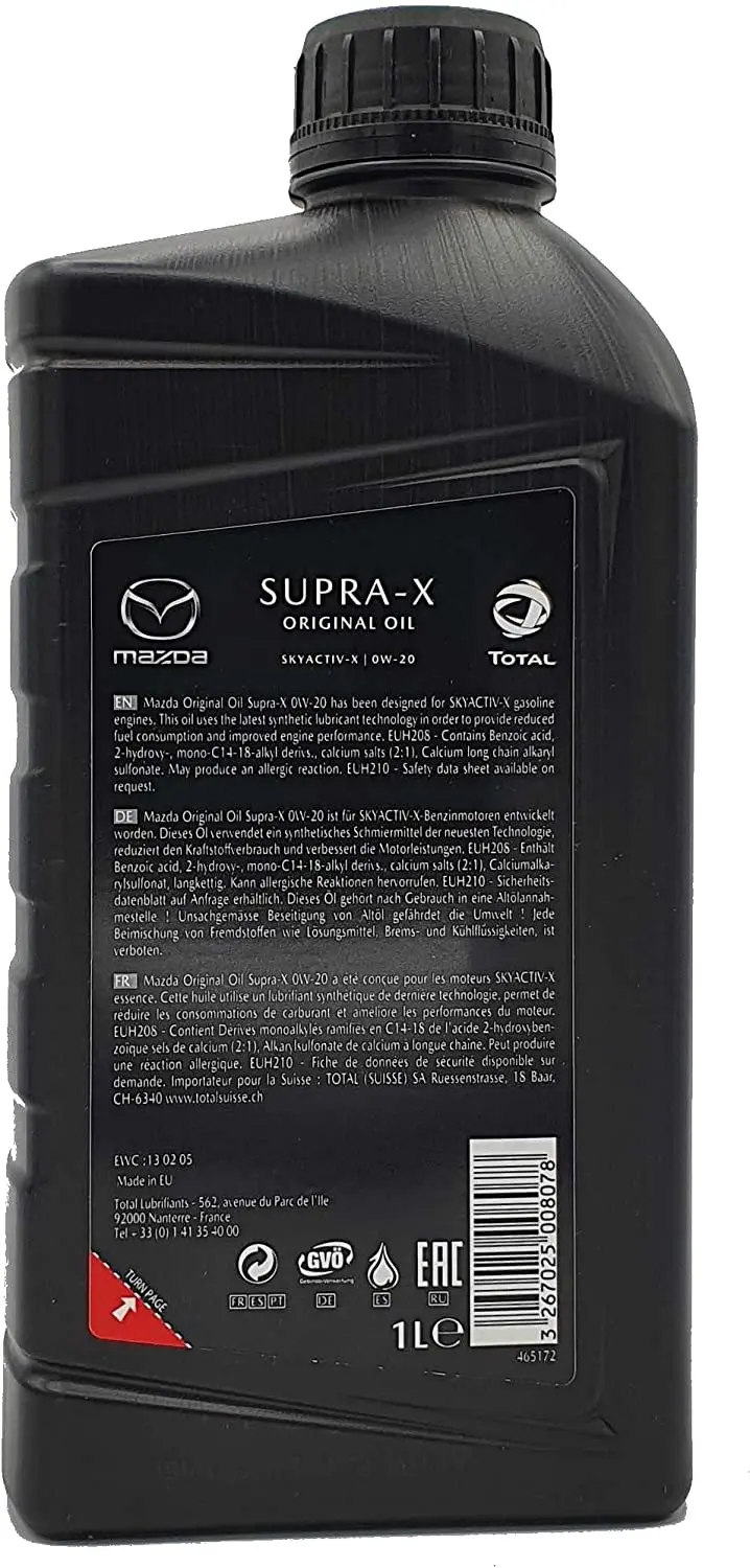 Motorolje 0W-20 Mazda Supra X Original Oil - 1L │ Skyactiv-G og Skyactiv-X Image 2