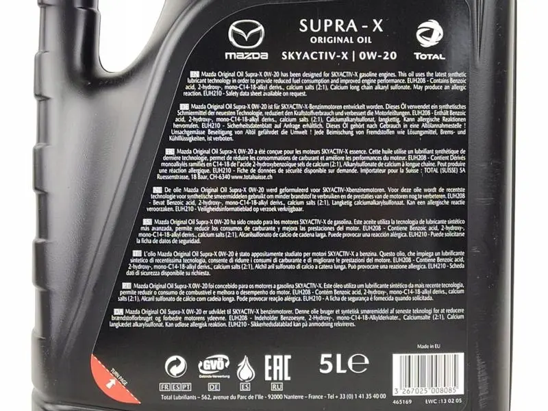 Motorolje 0W-20 Mazda Supra X Original Oil - 5L │ Skyactiv-G og Skyactiv-X Image 3