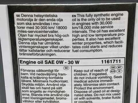 Motorolje 0W-30 Volvo A5 B5 │ VCC 95200377 Genuine® Fully Synthetic Engine Oil - 1L Image 4