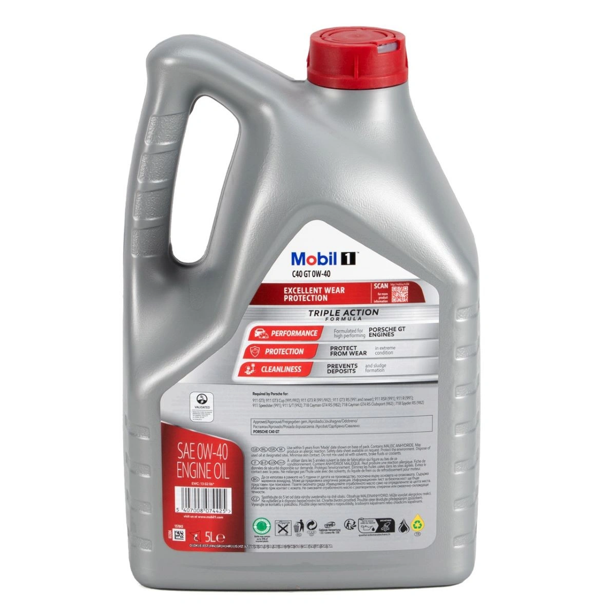 Motorolje 0W-40 Mobil 1 C40 GT │ Porsche GT Advanced Synthetic Technology Engine Oil - 5L – bilde 2