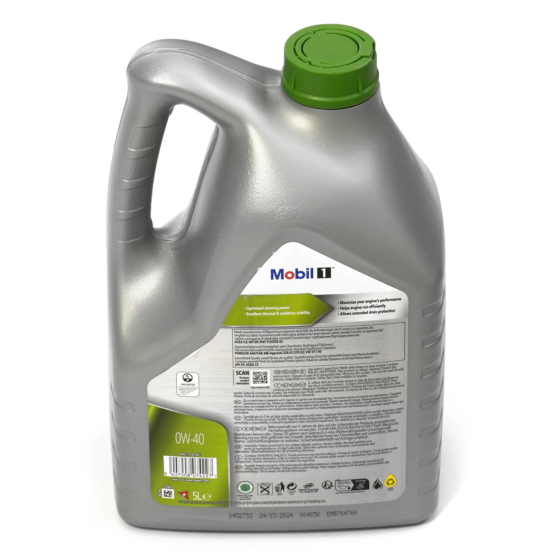 Motorolje 0W-40 Mobil 1 ESP X4 Special Performance Motoröl C3 │ GA55579M4 Advanced Synthetic Technology Engine Oil - 5L – bilde 2