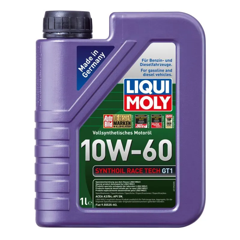 Motorolje 10W-60 Liqui Moly Synthoil Race Tech GT1 │ ACEA A3/B4 - 1L