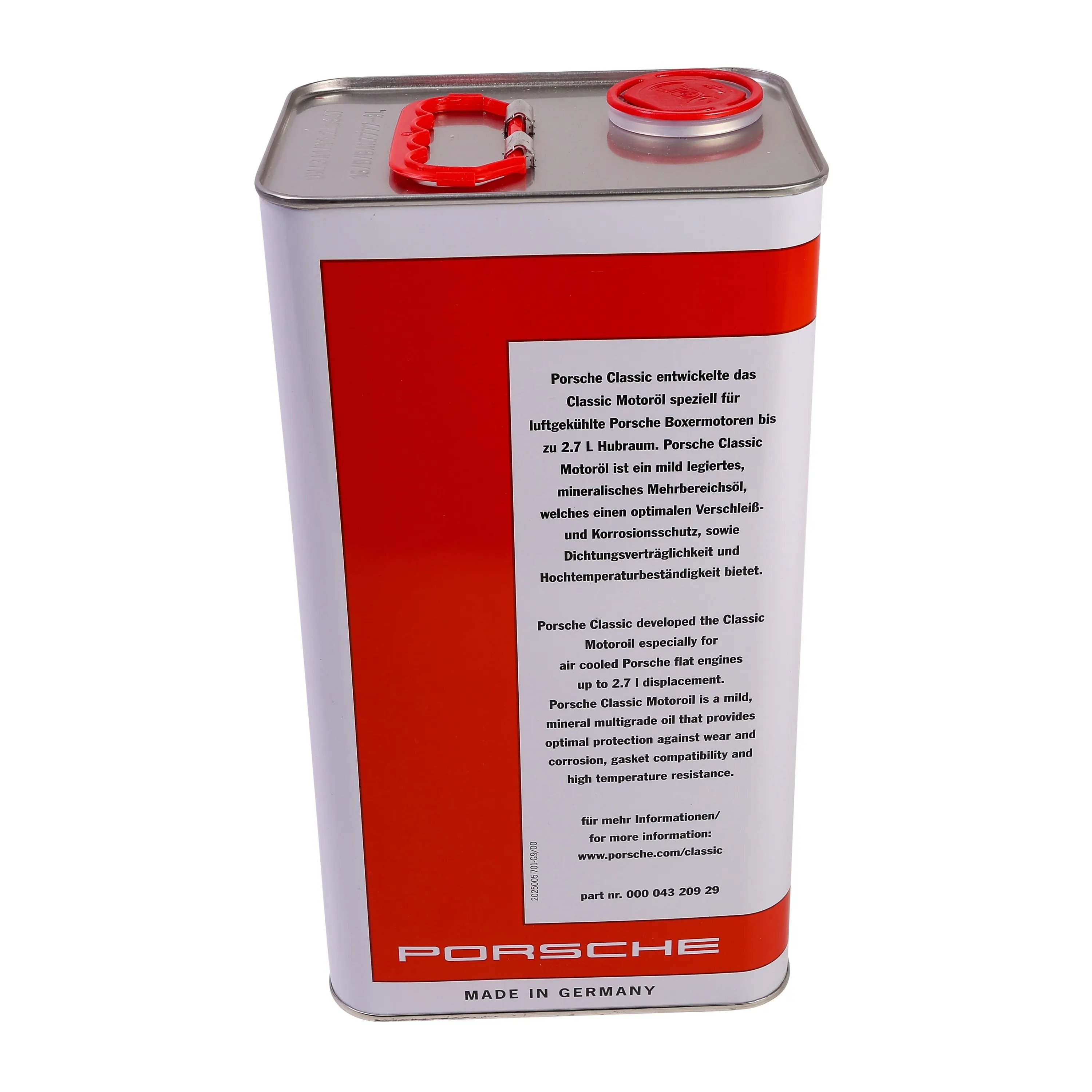 Motorolje 20W-50 Porsche Classic | Original Porsche Classic Engine Oil - 5L – bilde 3