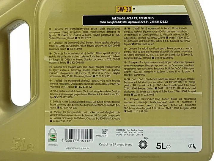 Motorolje 5W-30 Castrol Edge M Longlife-04 - 6L | + Oljefilter BMW Image 5