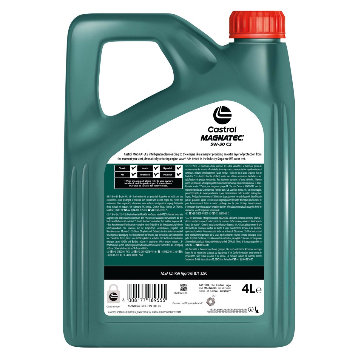 Motorolje 5W-30 Castrol Magnatec C2 │ DualLock-teknologi Engine Oil - 4L – bilde 2