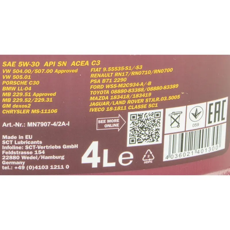 Motorolje 5W-30 Mannol Energy Combi LL C3 │ Fully Synthetic Engine Oi - 4L – bilde 5