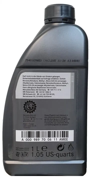 Motorolje 5W-30 Mercedes-Benz MB 229.52 DPF C3 │ Genuine® Synthetic Service Engine Oil - 1L – bilde 2