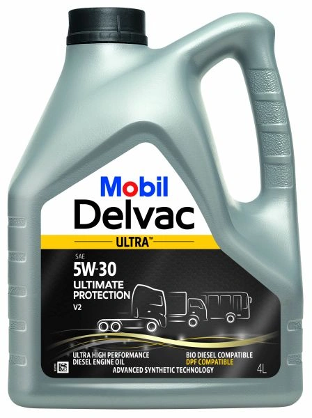 Motorolje 5W-30 Mobil Delvac Ultra Ultimate Protection V2 │ Advanced Synthetic Technology high performance heavy duty diesel engine oil  - 4L