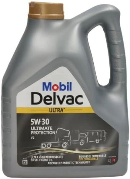 Motorolje 5W-30 Mobil Delvac ULTRA ULTIMATE PROTECTION V2 LE │ E6 / E7 / E9 - Fully Synthetic Engine Oil - 4L