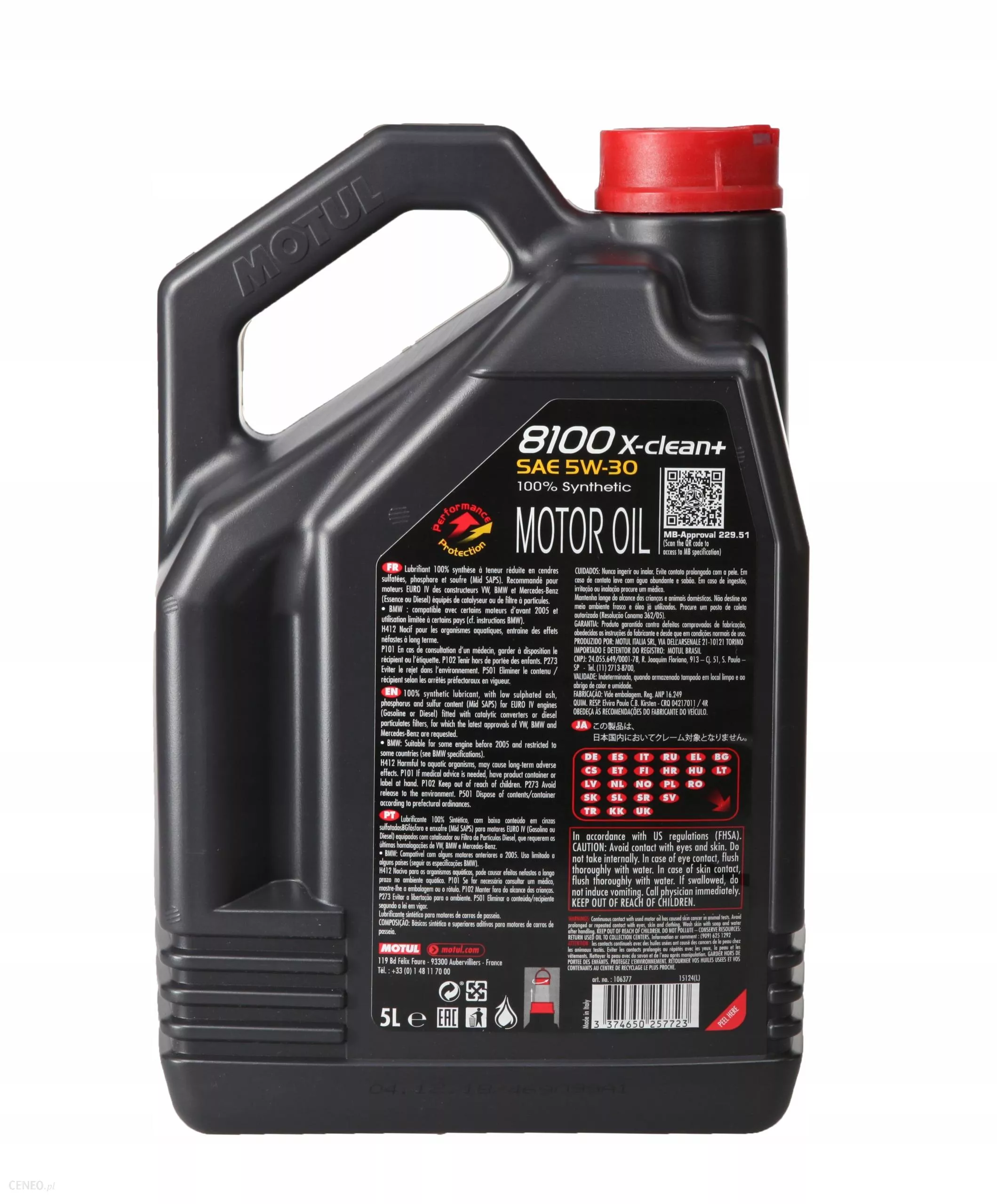 Motorolje 5W-30 Motul 8100 X-Clean+ C3 DPF │ High Performance Synthetic Engine Oil - 5L Image 3