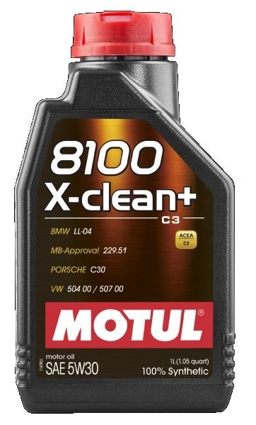 Motorolje 5W-30 Motul 8100 X-Clean+ DPF │ BMW Longlife-04 MB 229.51 VW 504 00, VW 507 00 ACEA C3 - 1LL