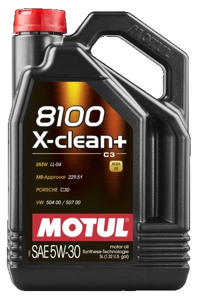 Motorolje 5W-30 Motul 8100 X-Clean+ DPF │ BMW Longlife-04 MB 229.51 VW 504 00, VW 507 00 ACEA C3 - 5L