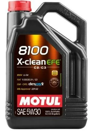 Motorolje 5w-30 Motul 8100 X-Clean EFE C2 / C3 │ Fully Synthetic Engine Oil - 5L