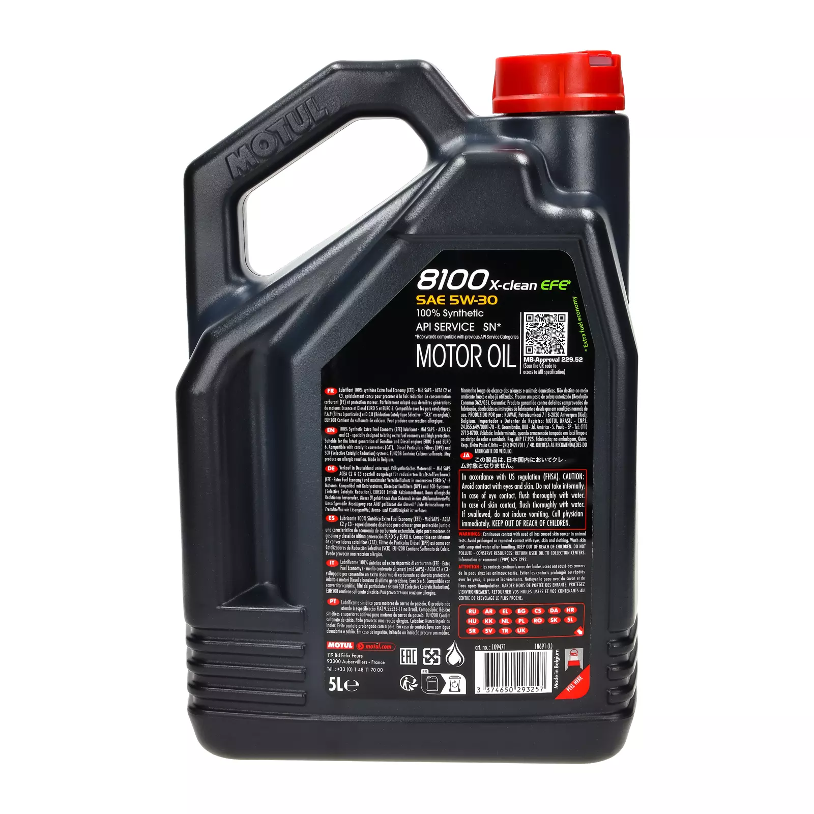 Motorolje 5w-30 Motul 8100 X-Clean EFE C2 / C3 │ Fully Synthetic Engine Oil - 5L – bilde 3
