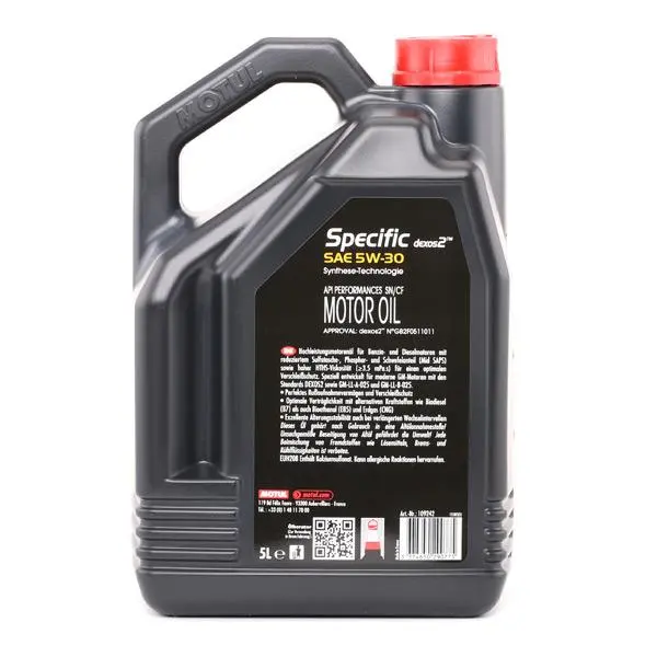 Motorolje 5W-30 Motul Specific DEXOS2 C3 - 5L Image 3