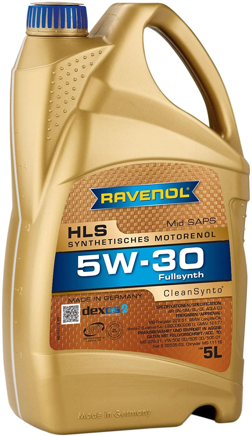 Motorolje 5w-30 Ravenol HLS CleanSynto │ BMW Longlife-04 (LL-04) / MB 229.52, MB 229.51, MB 229.31 - 5L