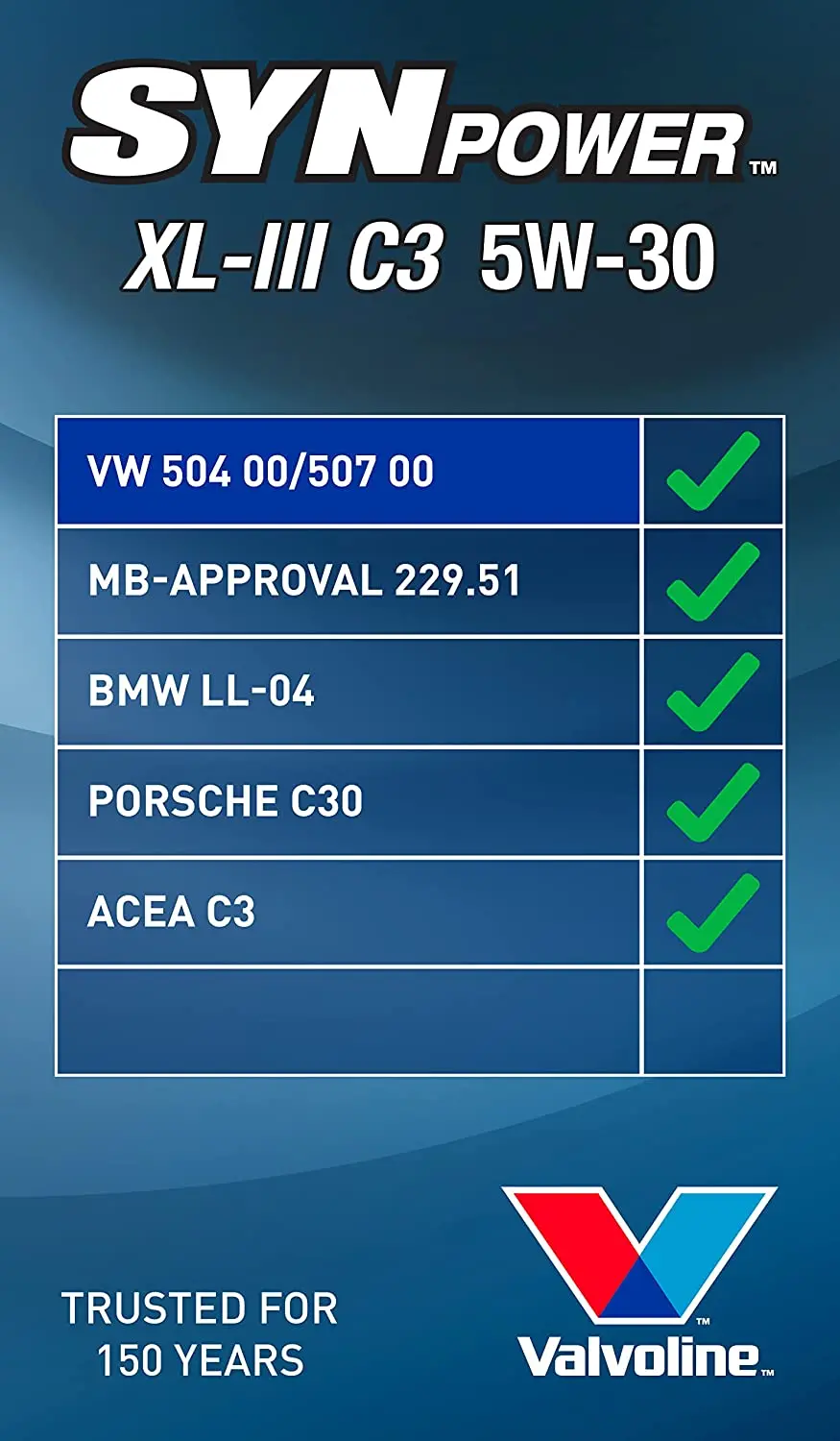 Motorolje 5W-30 VALVOLINE SynPower XL-III C3 - 1L – bilde 4