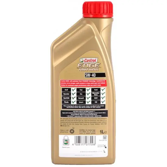 Motorolje 5W-40 Castrol Edge Turbo Diesel Titanium FST™ C3 - 1L Image 2
