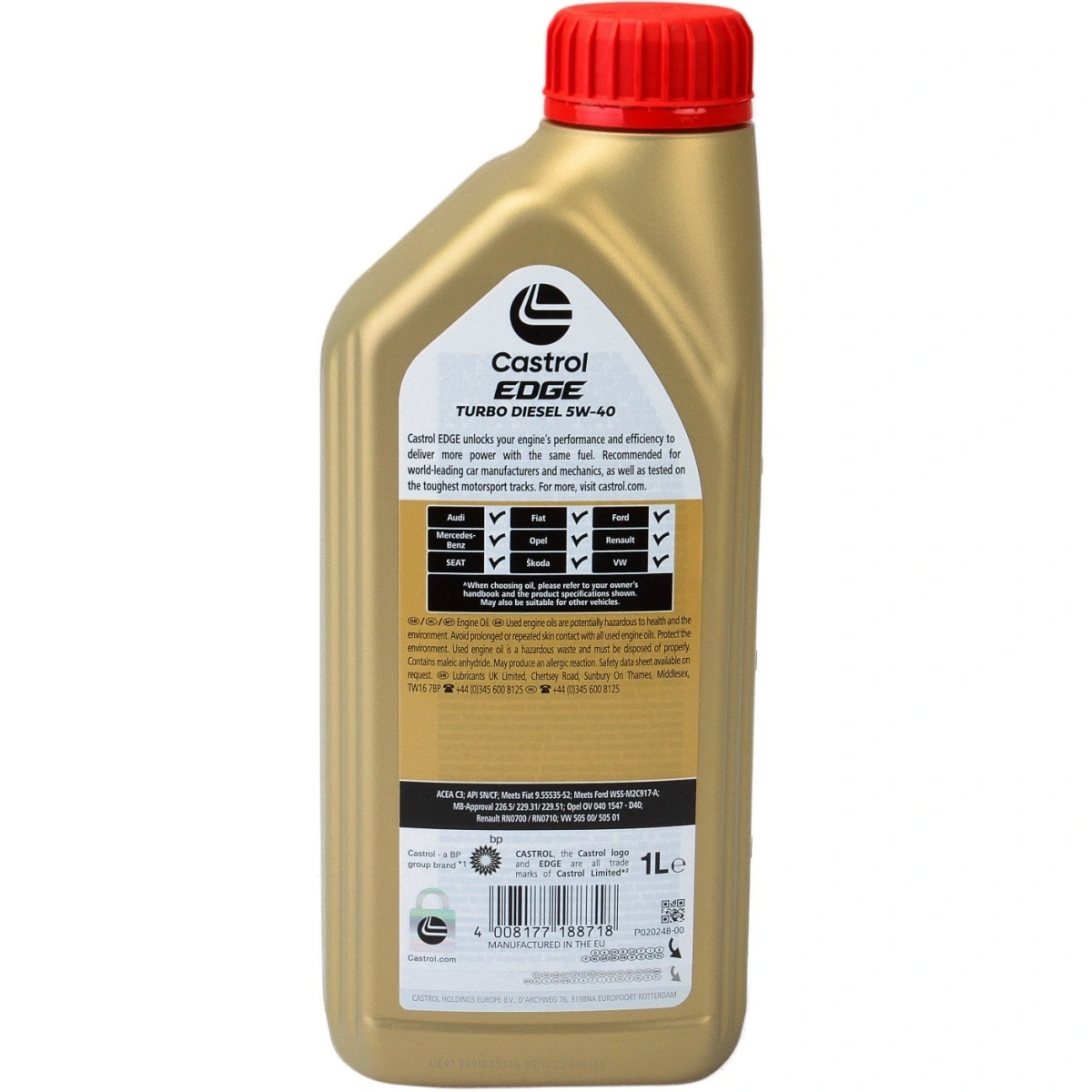 Motorolje 5W-40 Castrol Edge Turbo Diesel Titanium FST™ C3 - 1L Image 3