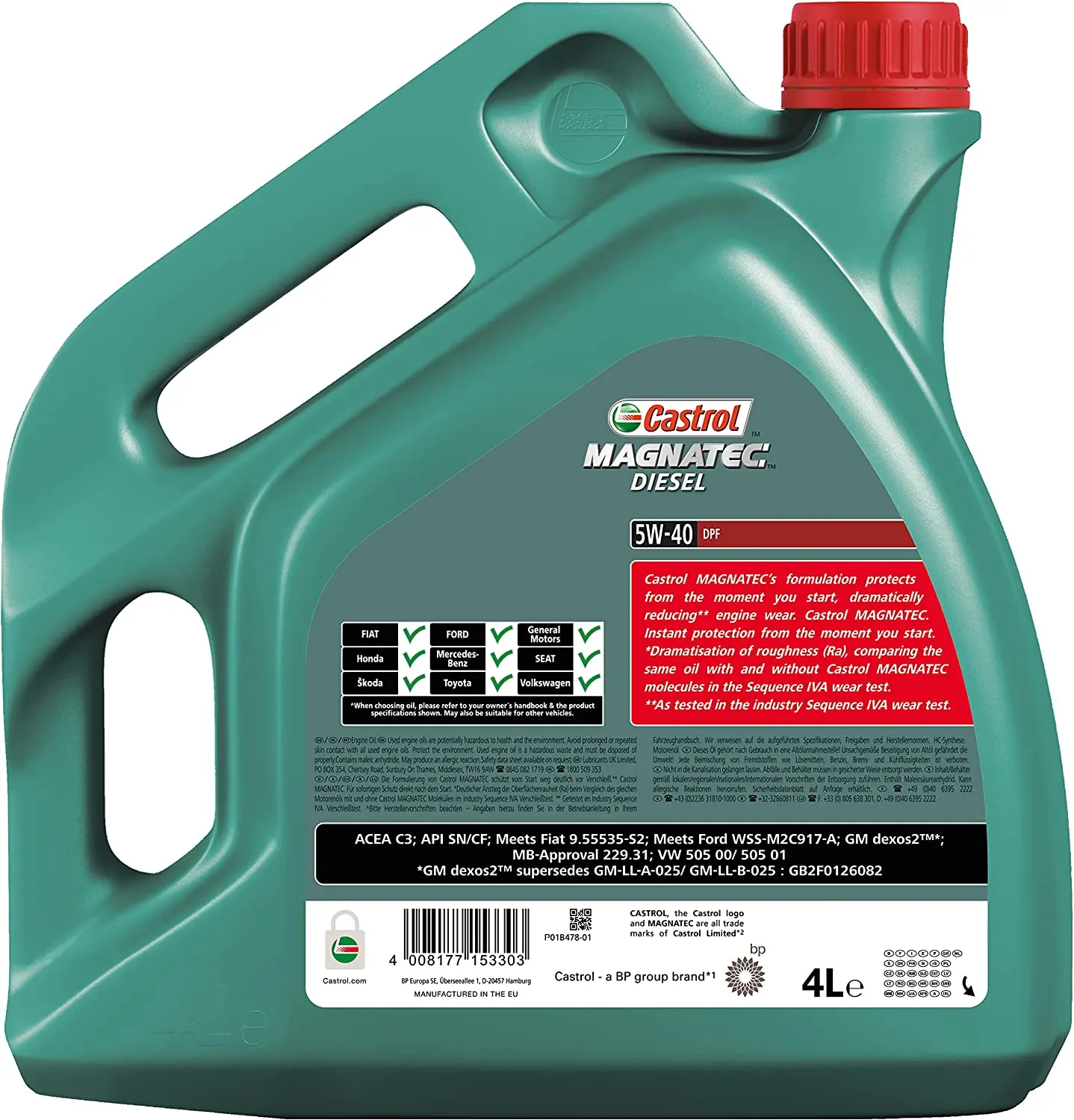 Motorolje 5W-40 Castrol Magnatec Diesel DPF - 4L Image 3