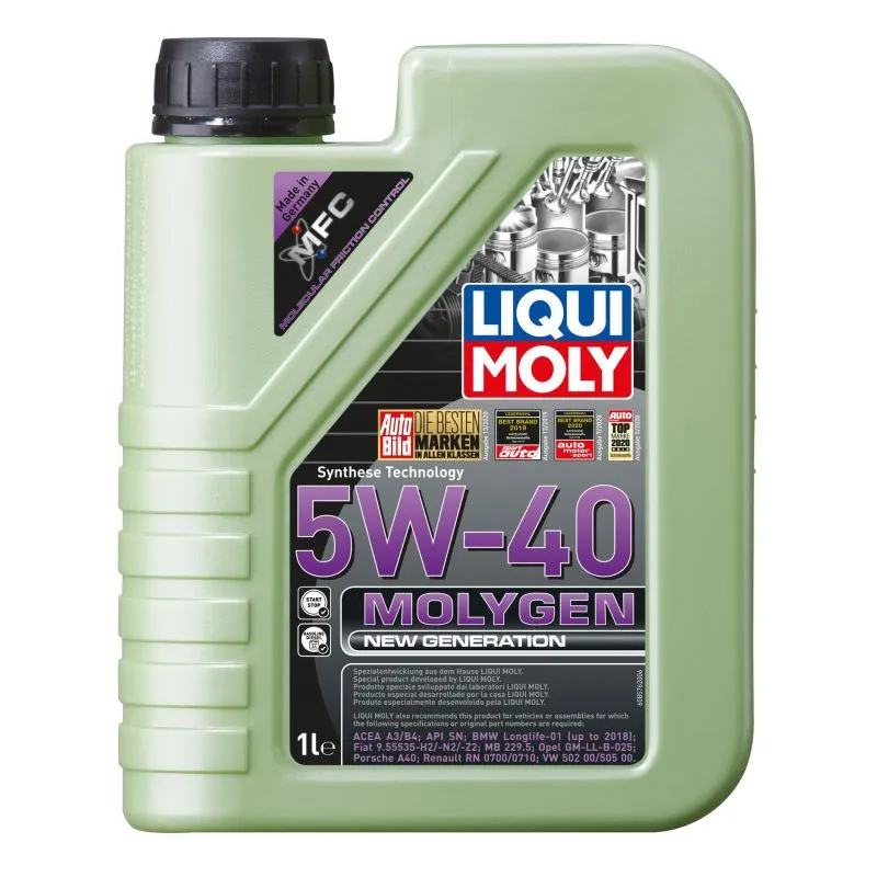 Motorolje 5W-40 Liqui Moly Molygen New Generation │ VW 502 00/505 00 / MB 229.5 - 1L