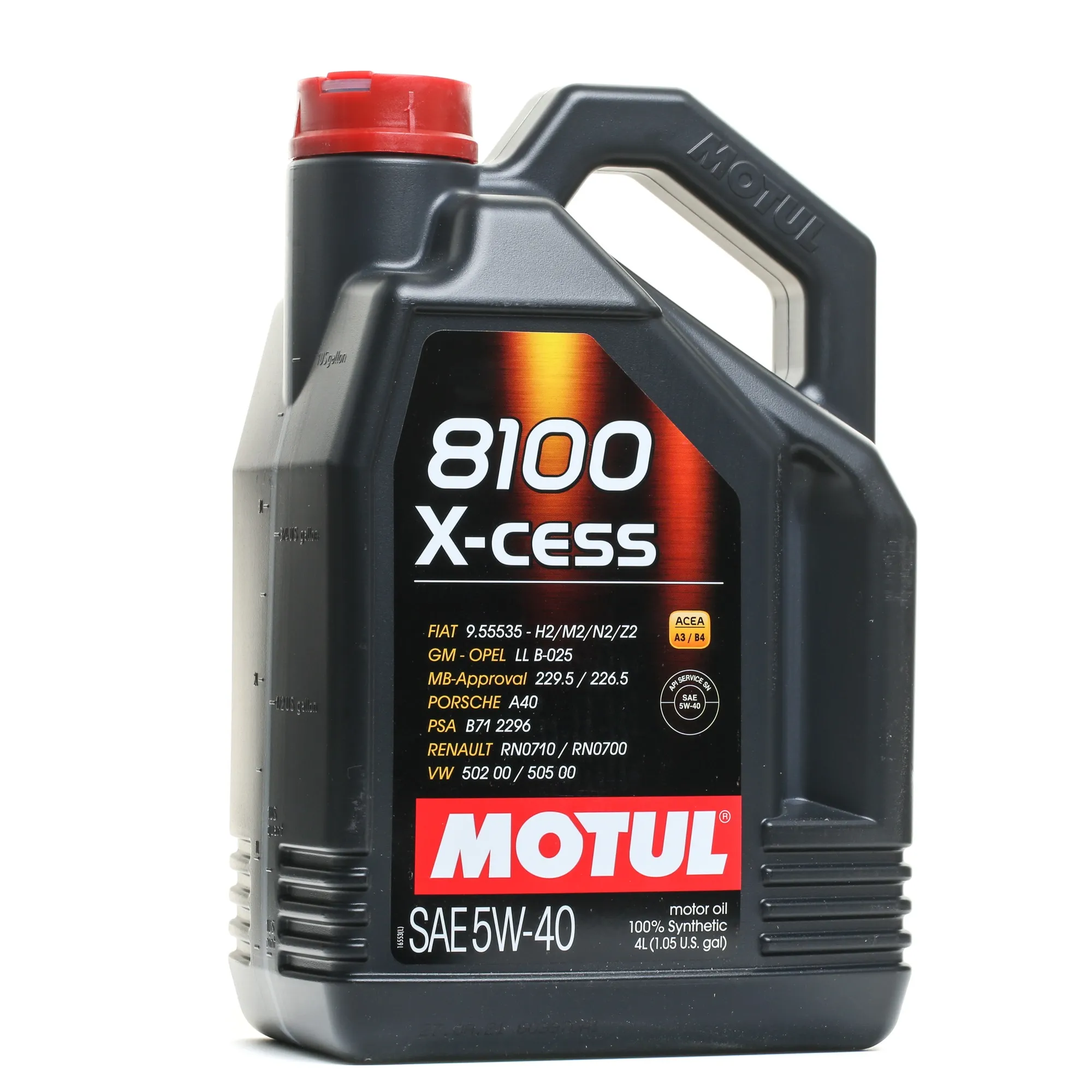 Motorolje 5W-40 Motul 8100 X-Cess │ A3/B4 Engine Synthetic Premium Motor Oil - 4L