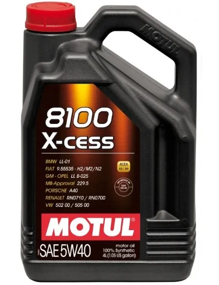 Motorolje 5W-40 Motul 8100 X-Cess │ A3/B4 Engine Synthetic Premium Motor Oil - 4L – bilde 3