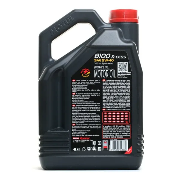 Motorolje 5W-40 Motul 8100 X-Cess │ A3/B4 Engine Synthetic Premium Motor Oil - 4L – bilde 5