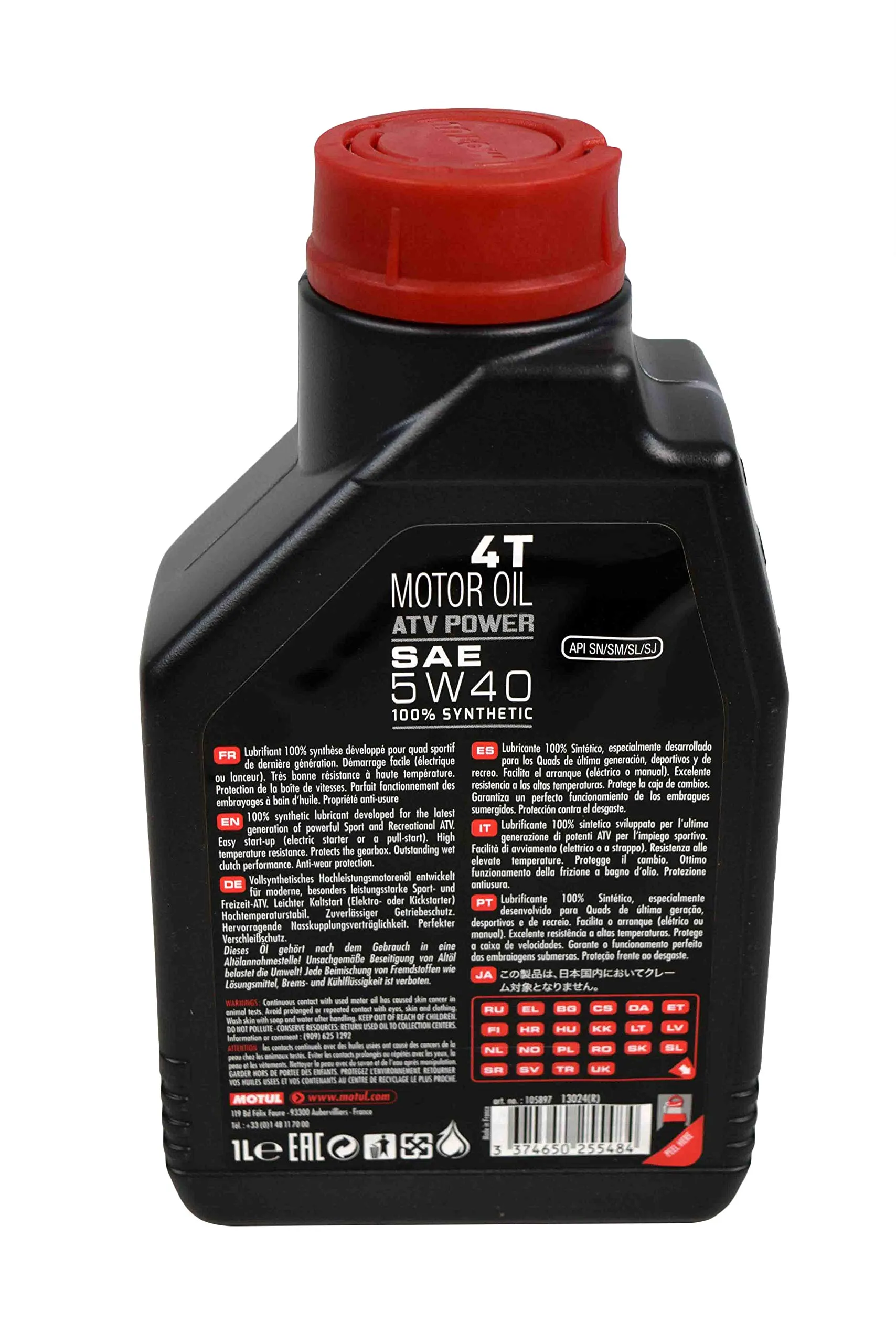 Motorolje 5W-40 Motul ATV Power 4T │ ATV UTV og Motorsykler - Full Synthetic Motor Oil - 1L Image 3