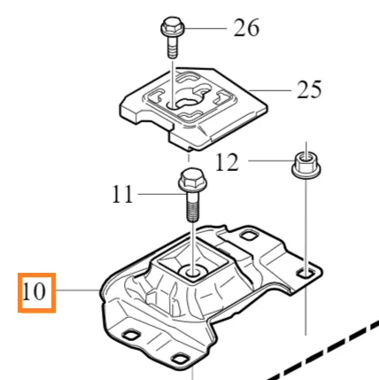 Motorpute venstre Volvo Genuine® C30 C70 S40 V40 V50 2004-2015