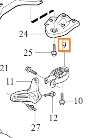 Motorpute venstre Volvo Genuine® S60 S80 V60 V70 XC60 2010-2015 │ 2.0T B4204T