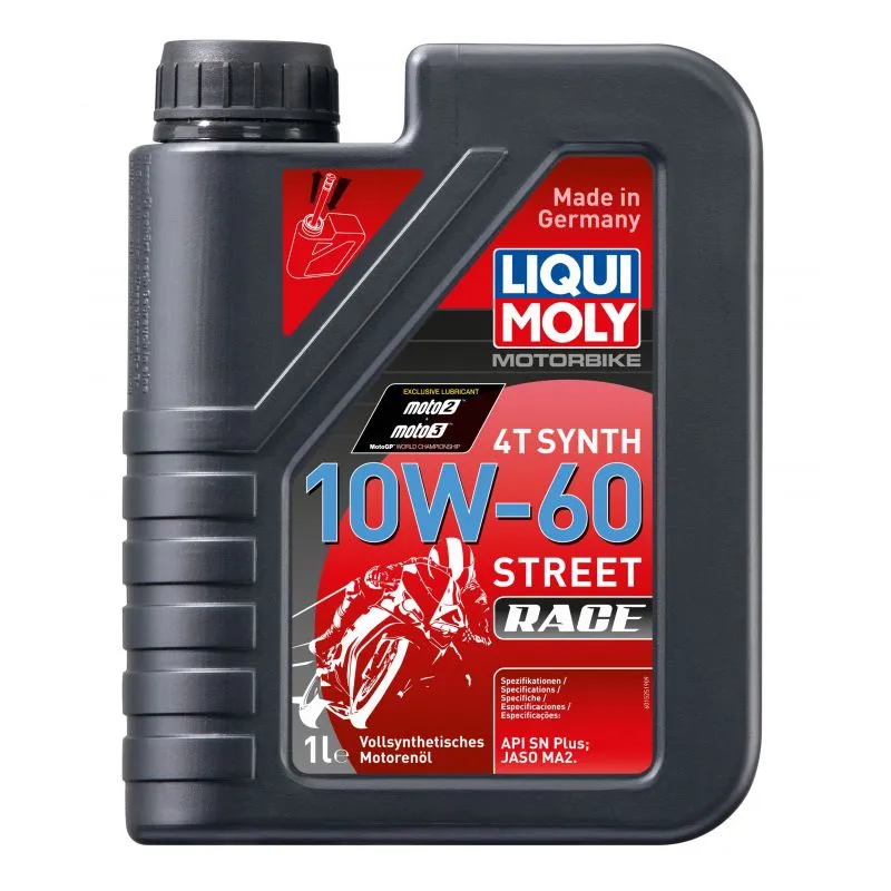 Motorsykkelolje 4-takt 10W-60 Liqui Moly Motorbike 4T Synth Street Race │ API SN - 1L