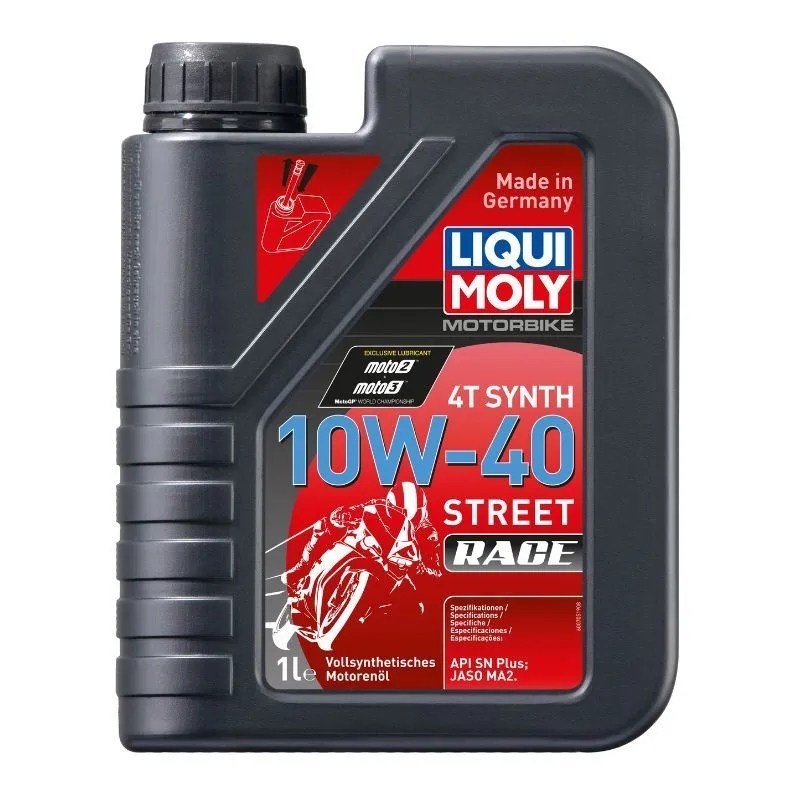 Motorsykkelolje 4T 10W-40 Liqui Moly Motorbike 4T Synth Street Race │ API SN - 4L