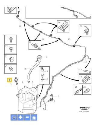 Nivåsensor spylevæske Volvo Genuine® S90 V90 V90CC XC40 │ bensin/diesel – bilde 3
