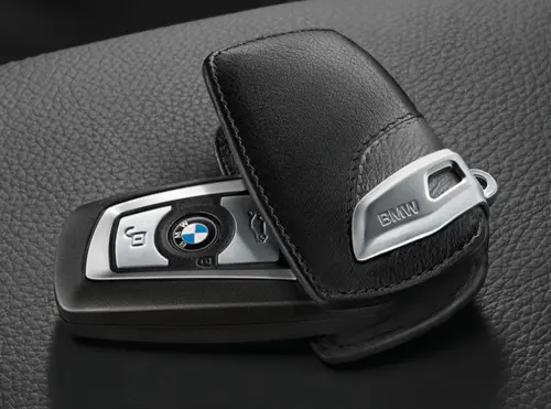Nøkkeletui BMW Leather Black │ Bilnøkkeldeksel Genuine® Key Fob Case Cover
