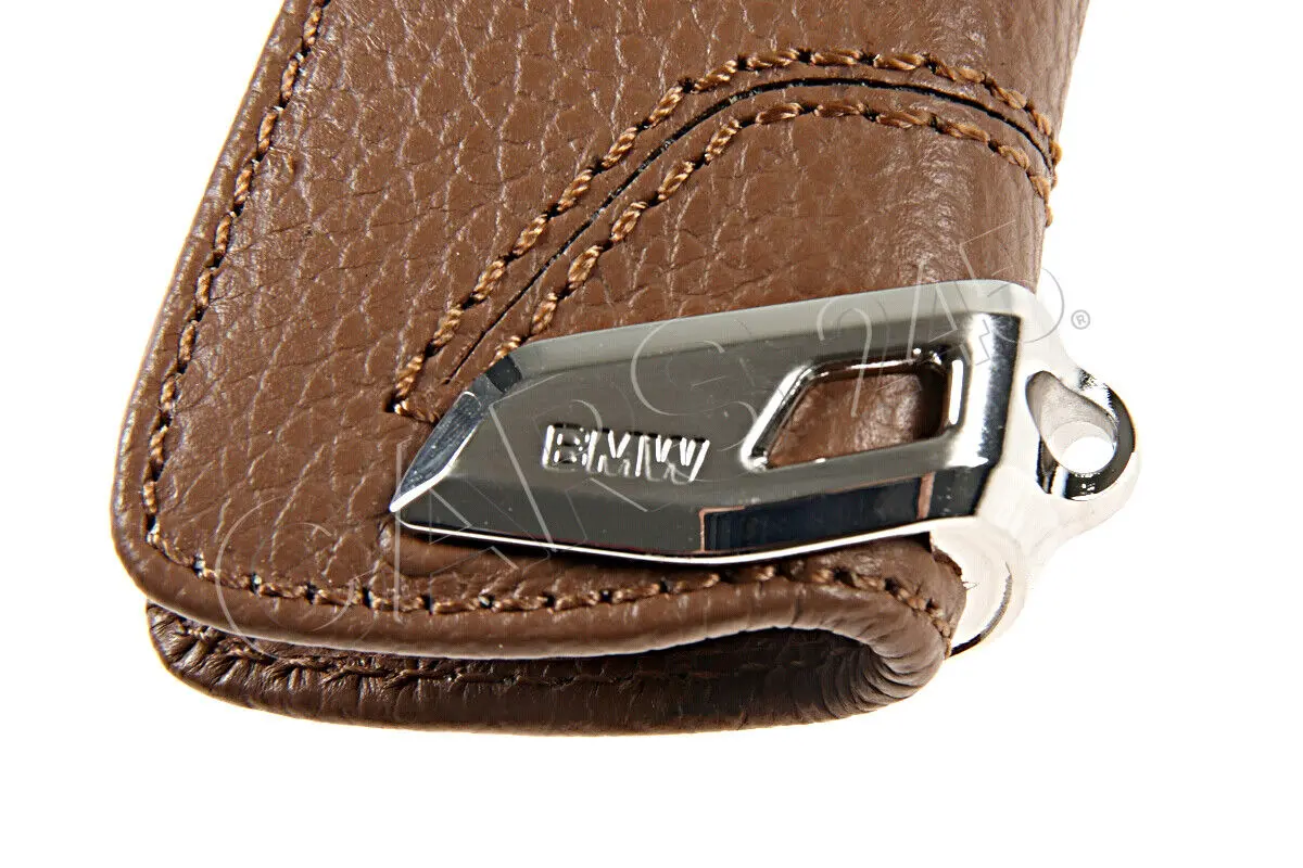 Nøkkeletui BMW Leather Sattelbraun │ Bilnøkkeldeksel Genuine® Key Fob Case Cover – bilde 4