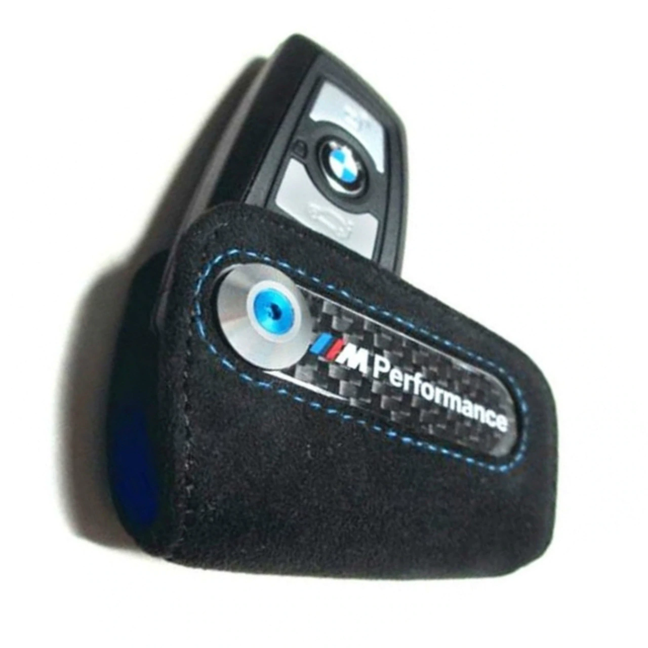 Nøkkeletui BMW M Performance Alcantara │ Bilnøkkeldeksel Genuine® Key Fob Case Cover Image 3