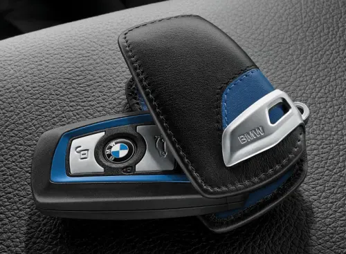 Nøkkeletui BMW M Sport Leather Blue │ Bilnøkkeldeksel Genuine® Key Fob Case Cover