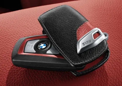 Nøkkeletui BMW M Sport Leather Red │ Bilnøkkeldeksel Genuine® Key Fob Case Cover Image 1